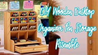 Office Multifunction DIY Wooden Desktop Organizer Pen Storage | How To Assemble | Shopee Try-on-Haul