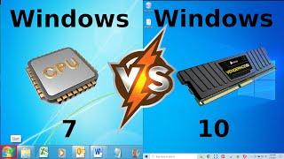 Windows 7 vs Windows 10 - RAM/CPU Usage compare
