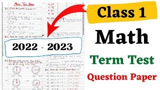 Class 1 Math Question Paper 2023 | Class 1 Maths Test Paper | Math Sample Paper Worksheet | Grade 1