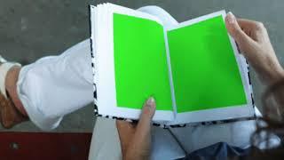 Green screen book pages flipping effect