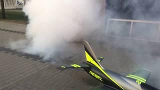 Last fogging test before fly. REBEL with the  JETPOL GTM100 jet engine