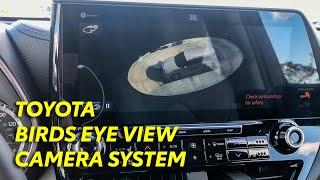 How to use the bird's eye view camera system on my Toyota