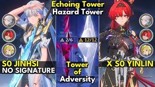 S0 Jinhsi No Sign x S0 Yinlin | ToA Echoing Tower 12 Crests & Hazard Tower 2 Crests |Wuthering Waves