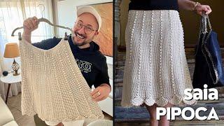 SAIA DE CROCHÊ | SAIA PIPOCA - Como fazer uma Saia de Crochê linda, no tamanho que vc quiser !