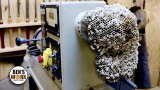 WOODTURNING - The Largest Wasp Nest I've Ever Seen!