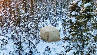 BITTER COLD STRIKES TENT. WOOD STOVE STEW