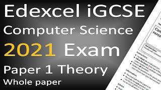 Edexcel iGCSE Computer Science 2021 Paper 1