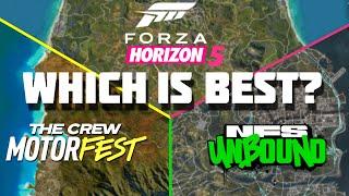 Which Open World Racer is BEST in 2025? | The Crew Motorfest vs Forza Horizon 5 vs NFS Unbound