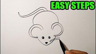 How to draw cute animals | MOUSE | How To Draw A Mouse Easy
