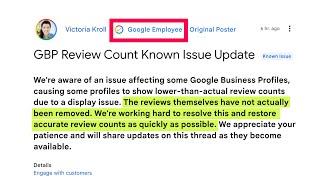 Google Reviews Disappearing 2025: Official Update from Google (Known Glitch)