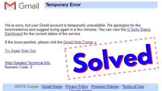 Fix Gmail Temporary Error-Try Again Sign Out