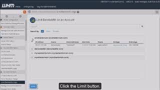 Web Host Manager - Manage Bandwidth Limits