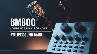 Introducing BM800 Condenser Microphone and V8 Live Sound Card / Fake Commercial / Cinematic Video