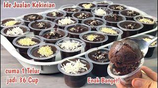 CUMA 1 TELUR DAPAT 36 CUP ‼️RESEP BROWNIES CUP LUMER  UNTUK IDE JUALAN