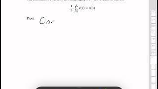 Graph Theory 1 Handshake Theorem Proof