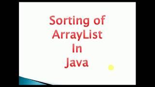 Sort ArrayList elements  in java Program Code : Example