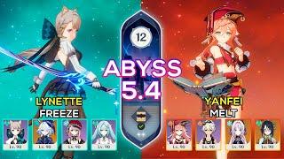 Yanfei Melt & Lynette Freeze | Spiral Abyss 5.4 | Genshin Impact