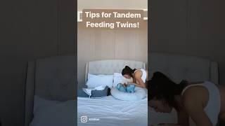 Step-by-step guide for tandem breastfeeding newborn twins #tandemfeeding #breastfeedingtwins