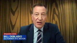 Former Mayor Bill de Blasio reacts to reports of Adams' indictment