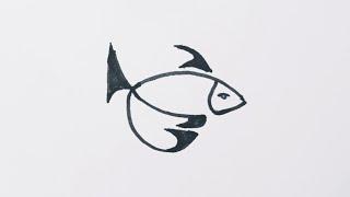 How to draw a fish tattoo easy // fish tattoo drawing simple