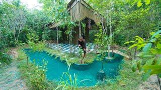 Girl Living Off the Grid, Build The Most Beautiful Bamboo House Near My Village