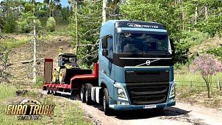 Driving VOLVO in hilly offroad | euro truck simulator 2 realistic gameplay