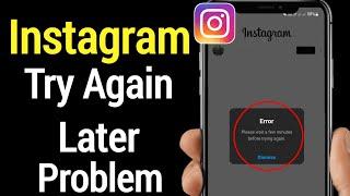 How To Fix Please wait a few minutes before you try again Instagram | Instagram Login Error