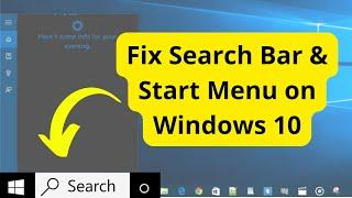 [Solved] Can't Type in Windows 10 Search Bar, Fix Search in Start Menu on Windows 10