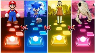 Long Horse vs Squid Game vs Sonic vs Super Mario - Tiles Hop EDM Rush