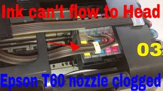 How to fix Printer Epson Stylus Photo T60 print quality not good Head Clogged cleaning 03