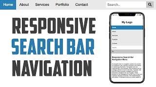 Responsive Search Bar Navigation Menu Tutorial with HTML5 and CSS3