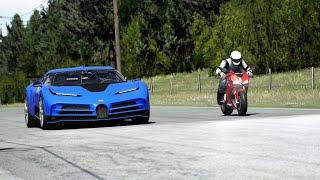 Superbike  Ducati Panigale 1299 S vs Bugatti Centodieci at Old SPA