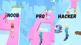 Makeover Run Hack. All Level New Update -iOS /Android. Noob vs Pro Vs Hacker in Makeover Run.