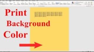 how to print background color or image in word