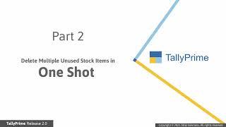 How to Delete Unused Stock Items in TallyPrime