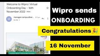 Wipro Onboarding on 16 November |  Wipro Sends Onboarding mail | Onboarding Full process | WILP SIM