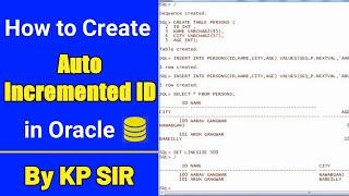 How to create id with auto increment in Oracle SQL