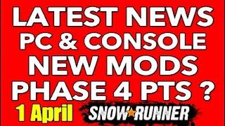 SnowRunner Latest News - PHASE 4 PTS FRIDAY - PC & CONSOLE NEW MODS