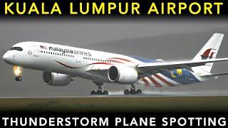 THUNDERSTORM Plane Spotting at KUALA LUMPUR AIRPORT  - SCARY Go arounds & landing