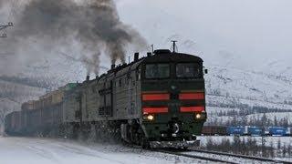 3ТЭ10М-1222 и 3ТЭ10М-1330+3ТЭ10У-0018 (Мурурин, РЖД). Mururin Pass.