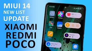 MIUI 14 NEW LIST of devices update Xiaomi, Redmi, Poco
