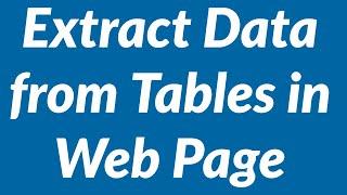 How to extract data from multiple tables in a web page