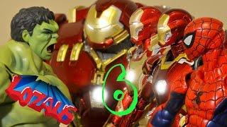 IRONMAN STOP MOTION Part 6 with SUPER HEROES SPIDERMAN, HULK & HULKBUSTER