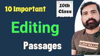 Editing in English Grammar for Class 10 || Editing Passages for class 10 with easy tips