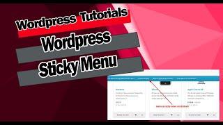 How to make the menu sticky while scrolling in wordpress in 2020