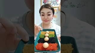 ASMR RAW SEA GRAPES PLATTER + YELLOW, GREEN, BLACK TOBIKO EGGS ASMR EATING SOUNDS | MAY ASRM #1900