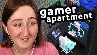 i built a *gamer apartment* in the sims