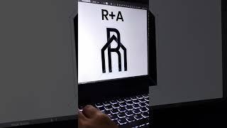 RA letter logo design in adobe illustrator #shorts #letterlogo #initial  #logodesignprocess