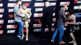 Fight! Anzor Azhiev vs Vaso Bakocevic - KSW 33 ważenie weigh in 27.11.2015 Kraków Arena