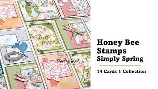 Honey Bee Stamps | Simply Spring paper pad | 14 Cards 1 Collection with Kristie Marcotte